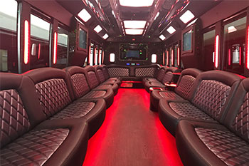 party bus rental troy interior